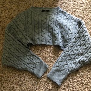 AKIRA Cropped Sweater Gray Size S